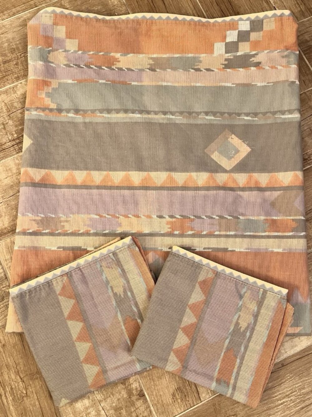 QUEEN Flat + 2 Std Pillowcases Collier Campbell "ZUNI" Southwest Sheet Set USA - Picture 12 of 15